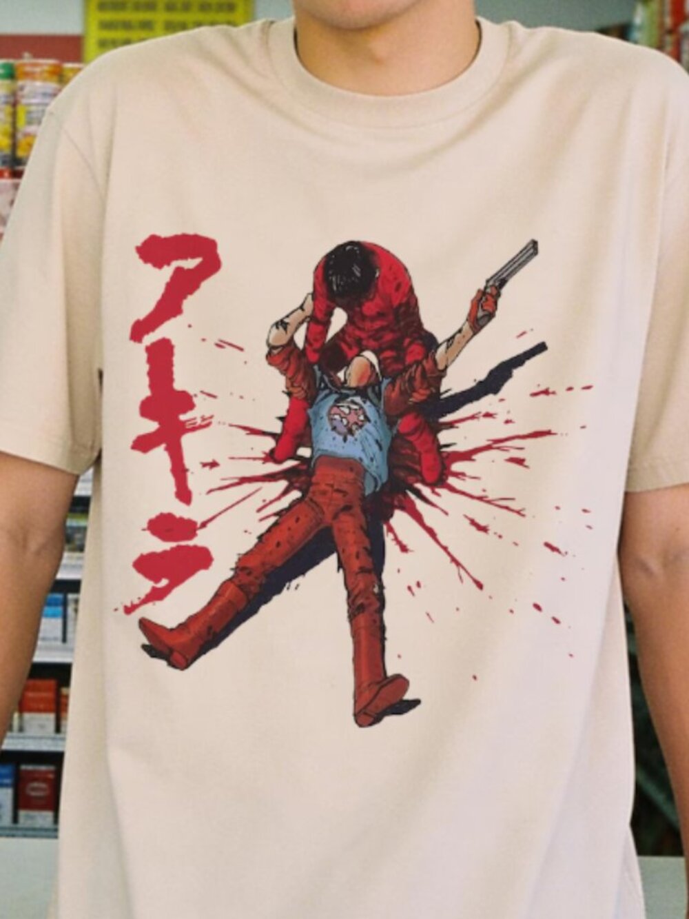 Kaneda & Tetsuo Anime T-Shirt, Retro 80s Manga Akira Inspired Graphic tee
